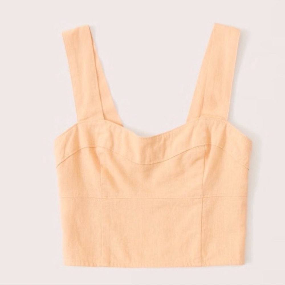 Abercrombie & fitch linen blend crop corset top
